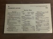 1962 sunbeam alpine for sale  DARLINGTON