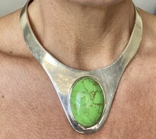 Colar mexicano de prata e pedra gaspeita, usado comprar usado  Enviando para Brazil