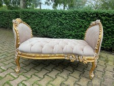 Sofá Settee Banco Francês Luís XVI Bronzeado Veludo Quadro Dourado Assento Estilo Antigo, usado comprar usado  Enviando para Brazil