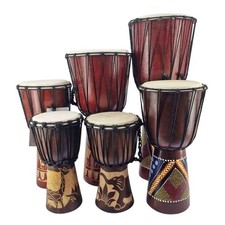 6 x Djembe Bęben Bongo Zestaw Towar B 2 wybór Dzieci 60cm 50cm 40cm 30cm Drewno SET03 na sprzedaż  Wysyłka do Poland