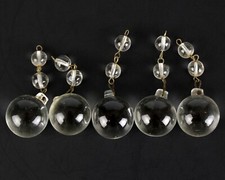 Candelabro bola sólida lisa acabamento e 2 contas, conjunto com 5, prismas de cristal vintage 1", usado comprar usado  Enviando para Brazil