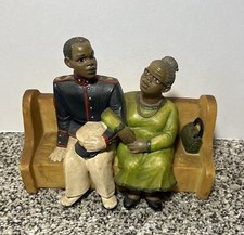 Estatueta afro-americana vintage banco militar filho/mãe igreja Pew  comprar usado  Enviando para Brazil