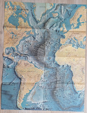 National Geographic Map - Atlantic Ocean Floor. (June, 1968). na sprzedaż National Geographic Map - Atlantic Ocean Floor. (June, 1968). na sprzedaż  PL