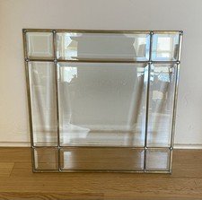 Painel quadrado de vidro chanfrado pesado vintage de latão e chumbo 16 pol. para janela de arte de mesa, usado comprar usado  Enviando para Brazil