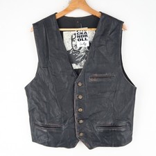 Vintage leather waistcoat for sale  HULL