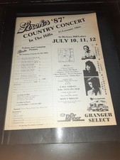 George Jones, Loretta Lynn 1987 Stroh's Concert pôster promocional original anúncio emoldurado  comprar usado  Enviando para Brazil