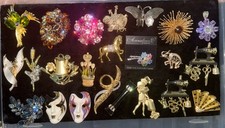 Usado, Lote de 36 broches vintage strass de vidro tom grande Weiss Kramer Swarovski comprar usado  Enviando para Brazil