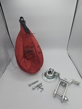 Bolsa de pancadas vintage EVERLAST Speed #4208 couro genuíno "giroscópio equilibrado" vermelha comprar usado  Enviando para Brazil