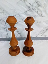 Wooden small candlesticks for sale  TREHARRIS