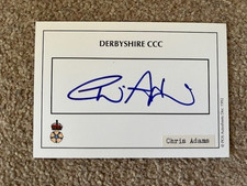 Chris Adams - Anglia - Rzadka podpisana karta z autografem "Derbyshire CCC Player", używany na sprzedaż  Wysyłka do Poland