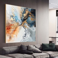 Pintura abstrata em tela pintura a óleo abstrata grande arte de parede abstrata amarela comprar usado  Enviando para Brazil