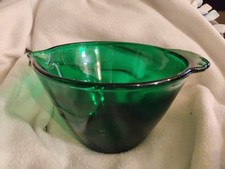 Anchor Hocking Forest Green Glass Batter Bowl aba alça e bico de despeje 5 X 8 comprar usado  Enviando para Brazil