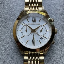 Relógio feminino Michael Kors MK5762 brookton mostrador branco cronógrafo tom dourado quartzo com comprar usado  Enviando para Brazil