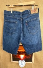 Bermuda jeans azul masculina Levi’s 501 aba vermelha botão mosca 36W 9L stretch relaxed Mex comprar usado  Enviando para Brazil