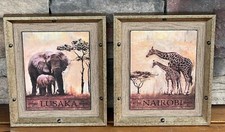 Giraffe elephant framed for sale  Bridger