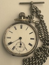 Silver pocket watch for sale  LONDON