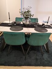 Set greenvelvet dining for sale  HOUNSLOW