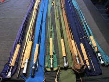 Vintage Joblot x 8 varas e bolsas de pesca com mosca Daiwa, Bob Church, Milbro ect comprar usado  Enviando para Brazil