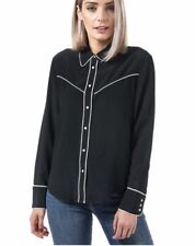 Levi's feminina camisa de seda Alexandra Western Camisa Preto Intenso comprar usado  Enviando para Brazil
