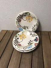 VIDA EVA MENDES 'JARDINE' Conjunto Floral de 3 Almoço/Salada pPatte 9-1/2" Redondo Excelente Estado Usado comprar usado  Enviando para Brazil