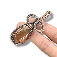 Pingente de fio de cobre feito à mão opala 2,57 polegadas com corrente comprar usado  Enviando para Brazil