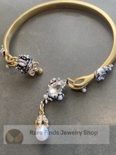 Pulseira de mão folheada a ouro Alexander Mcqueen aberta ajustável caveira comprar usado  Enviando para Brazil