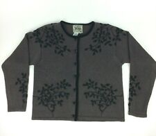 Cardigã Curio Feminino Médio Bordado Folhas Pretas Botões Suéter Mauve comprar usado  Enviando para Brazil