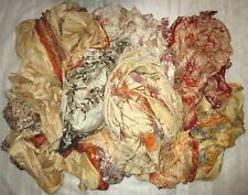 LOTE BBI SEDA PURA Telas Antiguas Vintage Sari REMNANT 100 GRAMOS Crema Artesanal segunda mano  Embacar hacia Mexico