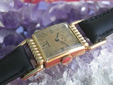 Relógio de pulso Lord Elgin vintage folheado a ouro rosa 14K Deco, porcas articuladas flexíveis comprar usado  Enviando para Brazil