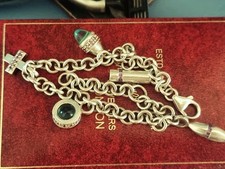 Silver charm bracelet for sale  CHESTERFIELD