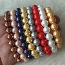 Pulseira elástica pérola concha redonda mar do sul multicolorida 8 cores 8/10/12 mm 7,5"", usado comprar usado  Enviando para Brazil