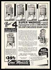 1933 One Minute Washer Co. Machine Newton Iowa modelo 140 $39.95 anúncio impresso vintage comprar usado  Enviando para Brazil
