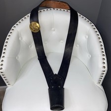 Estilingue transportador de bandeira de couro preto feito à mão com REENCENADOR DE PEITORAL UNION, usado comprar usado  Enviando para Brazil