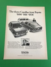 1968 1969 1970 1971 TOYOTA COROLLA VINTAGE ANÚNCIO IMPRESSO ORIGINAL, usado comprar usado  Enviando para Brazil