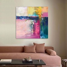 Pintura a óleo rosa pintada à mão moda rosa abstrata quadros de parede decoração de tela comprar usado  Enviando para Brazil