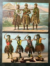 LOTE 2 ORIGINAL VINTAGE C.1912. CARTÕES POSTAIS HULU DANCERS HAWAII CURIO CO. HONOLULU STEINER comprar usado  Enviando para Brazil
