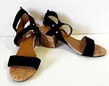 Usado, Sandálias femininas Indigo Rd pretas com tiras tamanho 8,5 M sapatos Elea Block salto de cortiça falso comprar usado  Enviando para Brazil