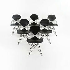1957 Conjunto de 6 Cadeiras de Jantar Eames DKR-2 Fio com Bases Torre Eiffel e Almofadas de Biquíni  comprar usado  Enviando para Brazil