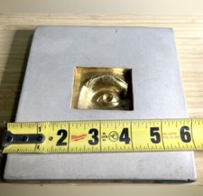 Arte de concreto assinada folha de ouro estilo Intaglio escultura de olho pendurado na parede comprar usado  Enviando para Brazil