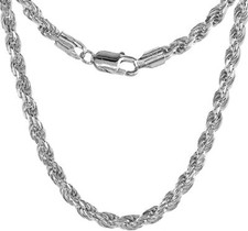 Usado, Colares de corrente de prata esterlina 5 mm D/C pulseiras feitas à mão Itália 7 a 30 pol comprar usado  Enviando para Brazil