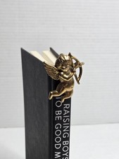 Vintage Brass Bookmark Cupid Bow Cherub Angel Page Holder Desk Accessory Gold comprar usado  Enviando para Brazil