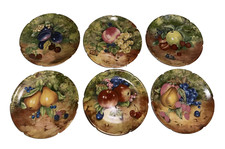 Usado, Lote de 6 pratos de sobremesa/lanche Rochard Limoges design de frutas França 5,25” comprar usado  Enviando para Brazil