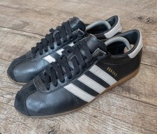 Tênis Adidas Rekord Vintage Tamanho EUA 7 Preto Branco Sapatilhas Sapatos de Couro, usado comprar usado  Enviando para Brazil
