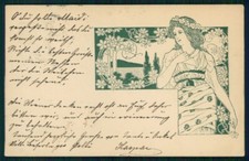 Cartolina art nouveau usato  Gambolo