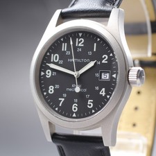 [Quase em perfeito estado] Relógio masculino Hamilton cáqui mecânico 000095 38mm preto corda manual comprar usado  Enviando para Brazil