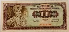 Yugoslavia jugoslavia 1000 usato  Modena