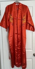 Quimono dragão dourado vintage tamanho XL bordado de seda vermelha ano novo chinês oriental comprar usado  Enviando para Brazil