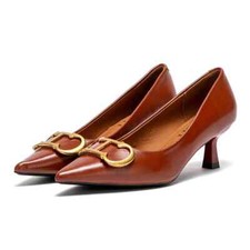 Nova Moda Feminina Salto Alto Novo 4cm Preto Simples Sapatos de Negócios Festa Noturna comprar usado  Enviando para Brazil