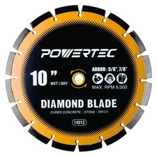 Lâmina de serra de diamante segmentada soldada a laser POWERTEC 10" para serra de azulejo úmido, diamante... comprar usado  Enviando para Brazil