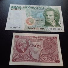 Vecchie lire 5000 usato  Riolo Terme